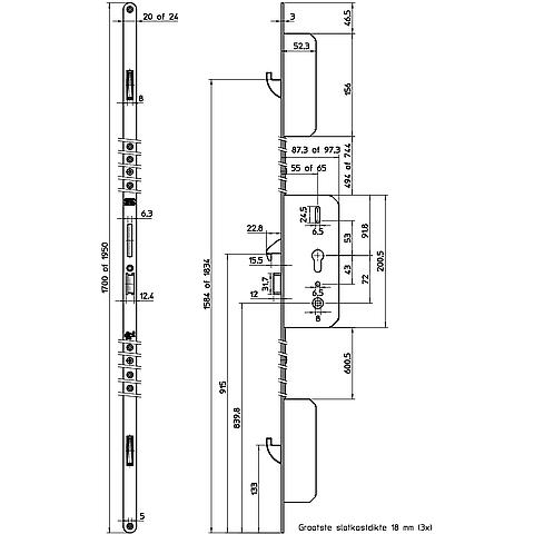 Nemef 4913/02-65 Comfort line cilinderbediend SKG*** rechthoekig